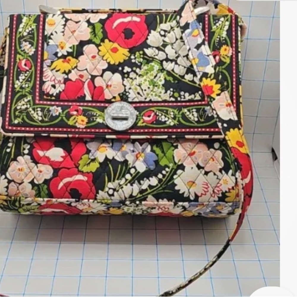 vera bradley crossbody purse quilted flowers